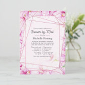 Roos Gold en roze Floral Geometric Shower per mail Kaart (Staand voorkant)