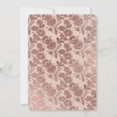 Roos Gold en roze Folie Floral Rozen bruiloft Kaart (Achterkant)
