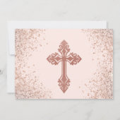 Roos Gold en roze fotomeisje uitnodiging tot het i (Achterkant)