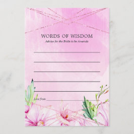 Roos Gold en roze Magnolia Geometric Vrijgezellenf Advieskaart