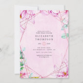 Roos Gold en roze Magnolia Geometric Vrijgezellenf Kaart (Voorkant)