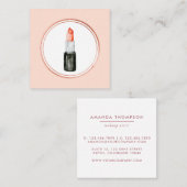 Roos Gold en roze Makeup Artist Social Media Picto Vierkante Visitekaartje (Voorkant / Achterkant)