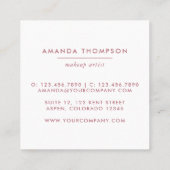 Roos Gold en roze Makeup Artist Social Media Picto Vierkante Visitekaartje (Achterkant)