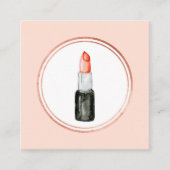 Roos Gold en roze Makeup Artist Social Media Picto Vierkante Visitekaartje (Voorkant)