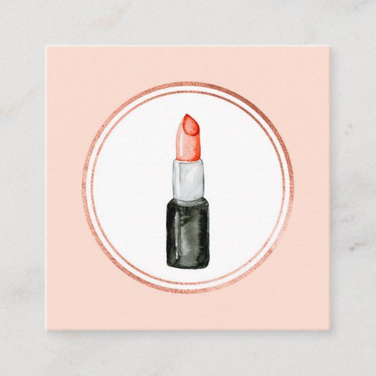 Roos Gold en roze Makeup Artist Social Media Picto Vierkante Visitekaartje (Voorkant)