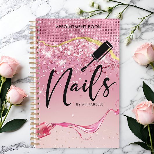 Roos Gold en roze nagels — spaarzaam toegewezen bo Planner