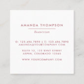 Roos Gold en roze schoonheidsspecialist Sociale me Vierkante Visitekaartje (Achterkant)