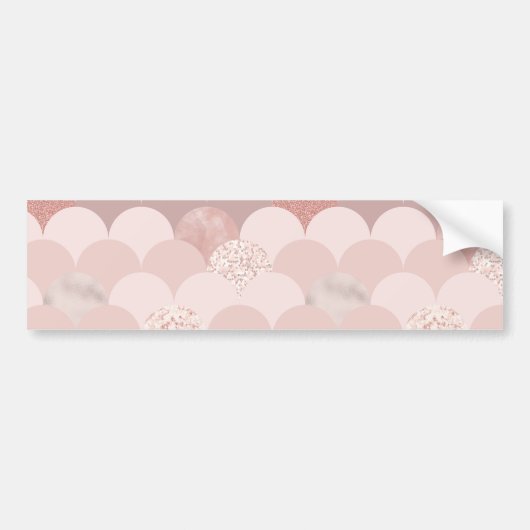 Roos Gold en roze Tegels Bumpersticker (Voorkant)