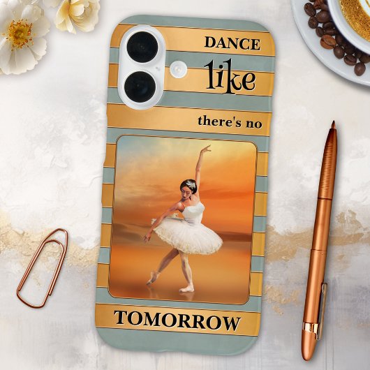 Roos Gold en Sage Gestreepte Danser Telefoonhoes Case-Mate iPhone Case