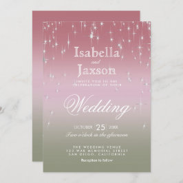 Roos Gold en Sage Green Blend Star-lampjes Kaart