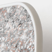 Roos Gold en Silver Glittery Glam Script Name Pickleball Paddle (Links Detail)