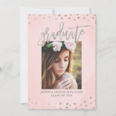 Roos Gold en Silver Graduation Party Kaart (Voorkant)