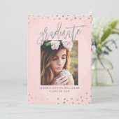 Roos Gold en Silver Graduation Party Kaart (Staand voorkant)