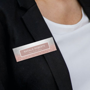 Roos Gold en Silver Makeup Artist Hair Salon Moder Naambadge