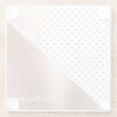 Roos Gold en Stip Glazen Onderzetter (Achterkant)