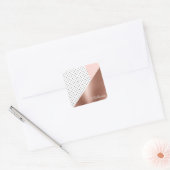 Roos Gold en Stip Vierkante Sticker (Envelop)