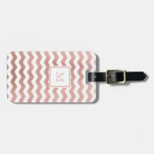 Roos Gold en White Chevron Bagagelabel (Voorkant horizontaal)