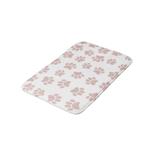 Roos Gold en White Dog Paw Pattern Badmat (Gekanteld)