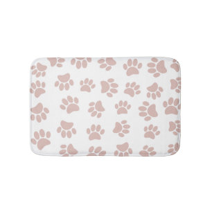 Roos Gold en White Dog Paw Pattern Badmat
