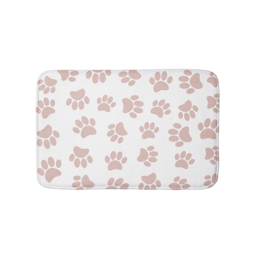 Roos Gold en White Dog Paw Pattern Badmat (Voorkant)