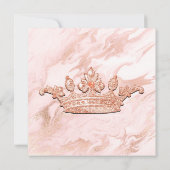 Roos Gold en White Marged Quinceanera Uitnodiging (Achterkant)