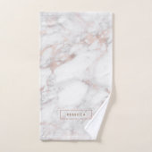 Roos-Gold en witte faux-marmer Bad Handdoek (Handdoek)