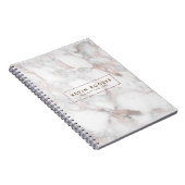Roos-Gold en witte faux-marmer Notitieboek (Rechterzijde)