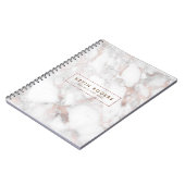 Roos-Gold en witte faux-marmer Notitieboek (Linkerzijde)