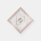 Roos Gold en witte marmer Moderne Chinese bruiloft Servet (Hoek)