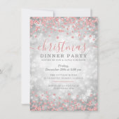 Roos Gold en zilver kerstfeestdag winterwonder Kaart (Voorkant)