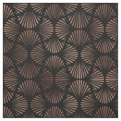 Roos Gold- en zwart art Deco Fan Pattern Stof (Swatch)