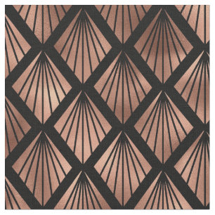 Roos Gold- en zwart deco-diamantpatroon Stof
