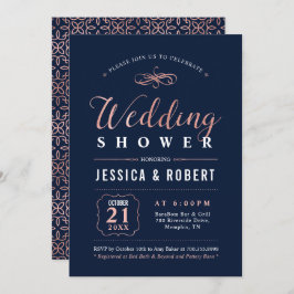 Roos Gold en zwart | Elegant Couples Wedding Showe Kaart