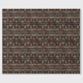 Roos Gold en zwart Floral Art Deco Pattern Cadeaupapier (Vlak)