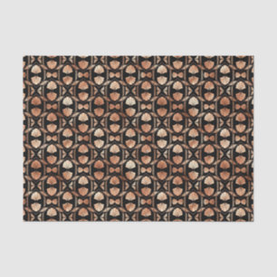 Roos Gold en zwart Floral Art Deco Pattern Tissuepapier