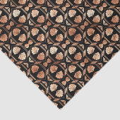 Roos Gold en zwart Floral Art Deco Pattern Tissuepapier (Detail)