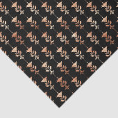 Roos Gold en zwart Floral Art Deco Pattern Tissuepapier (Detail)