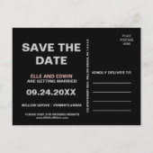 Roos Gold en zwart | Glam Confetti Save the Date Aankondigingskaart (Achterkant)