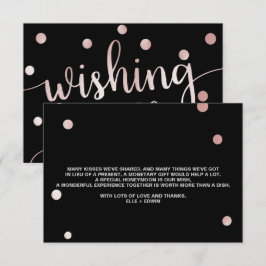 Roos Gold en zwart | Glam Wedding Wishing Well Informatiekaartje