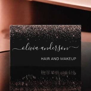 Roos Gold en zwart Glitter Hair Makeup Salon Visitekaartje