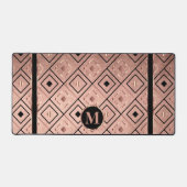 Roos Gold en zwart in een diamantpatroon Bureaumat (Voorkant)