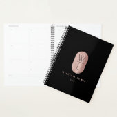 Roos Gold en zwart monogram Modern minimalist Planner (Display)