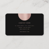 Roos Gold en zwart monogram Modern minimalist Visitekaartje (Achterkant)