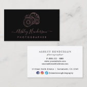 Roos Gold en zwart | Visitekaartjes voor fotografi (Voorkant / Achterkant)