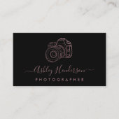 Roos Gold en zwart | Visitekaartjes voor fotografi (Voorkant)