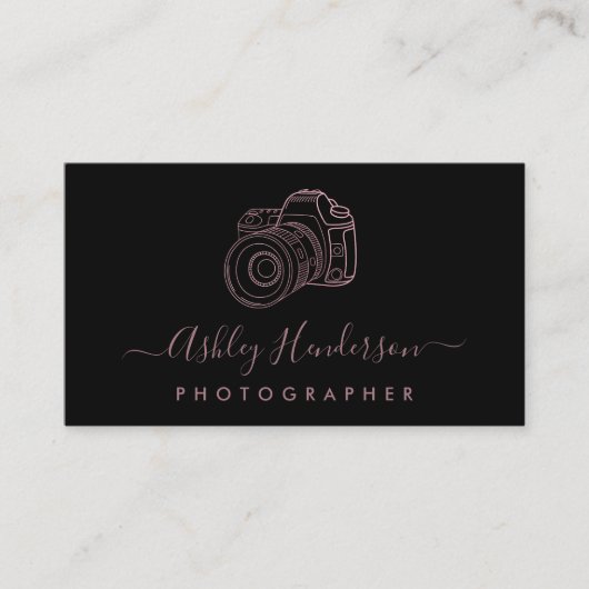 Roos Gold en zwart | Visitekaartjes voor fotografi (Voorkant)