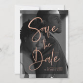 Roos Gold en zwarte bekleding | De foto bewaart de Magnetische Uitnodiging (Voorkant)