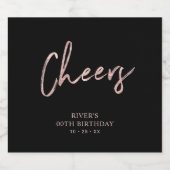 Roos Gold- en zwarte briefingkaas - Volwassendag Bier Etiket (Enkel label)