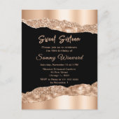 Roos Gold en zwarte glazen tranen zoete zestien Briefkaart (Voorkant)