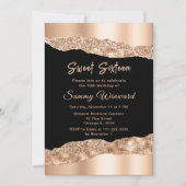 Roos Gold en zwarte glazen tranen zoete zestien Kaart (Voorkant)